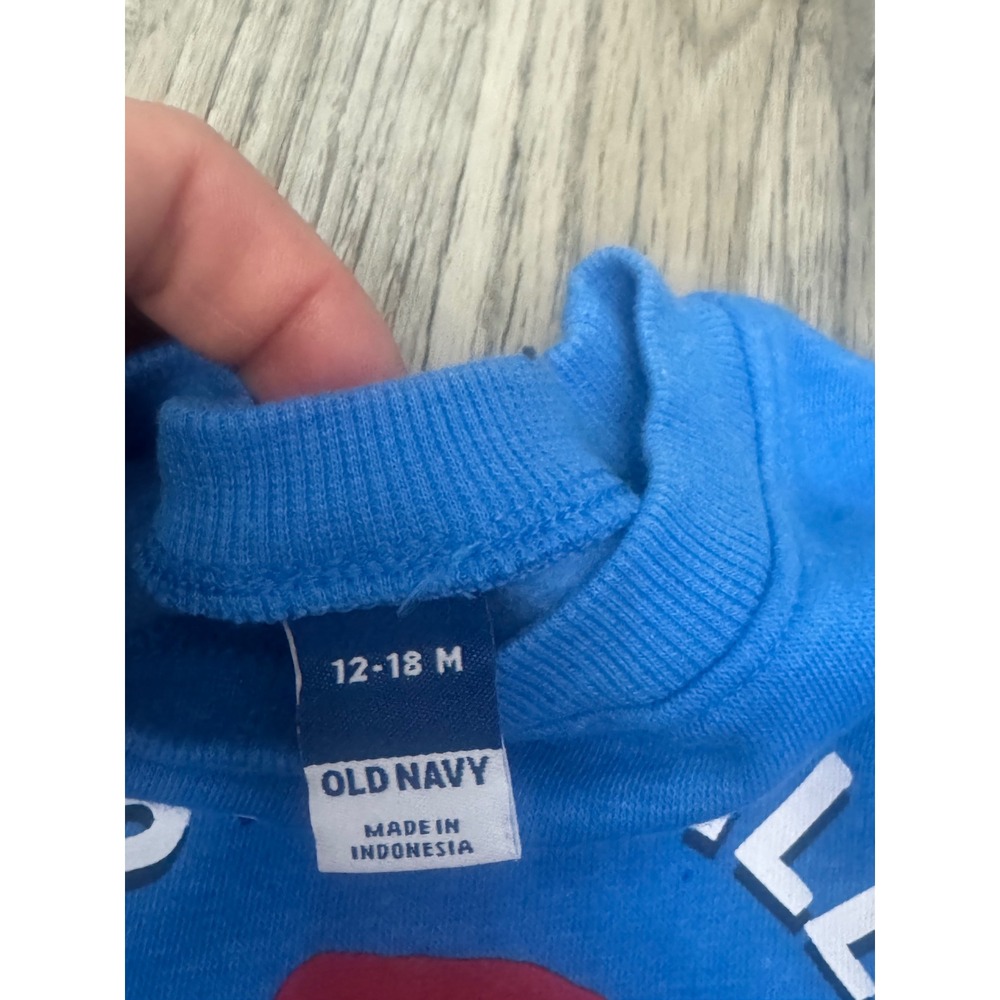 Old Navy Just Chillin Popsicle Graphic Long Sleeve Romper Blue 12-18M - Picture 3 of 4